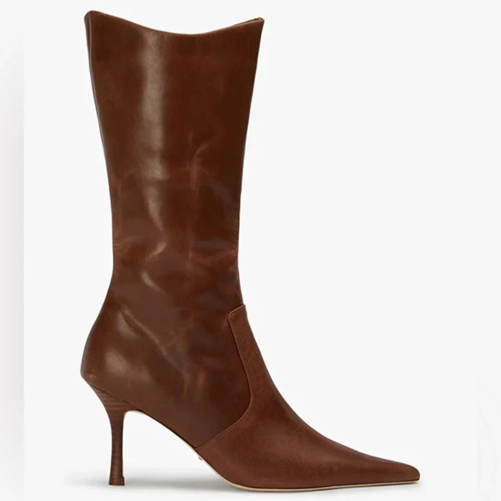 Tony Bianco Chestnut Heeled Boots - Picture 3 of 10